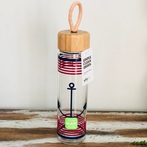 NWT Nautical glass water bottle